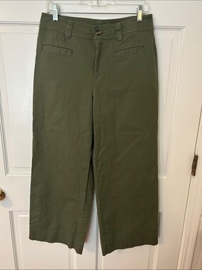 On 34th Women’s Olive Green Wide-leg Ankle  Pants - 10